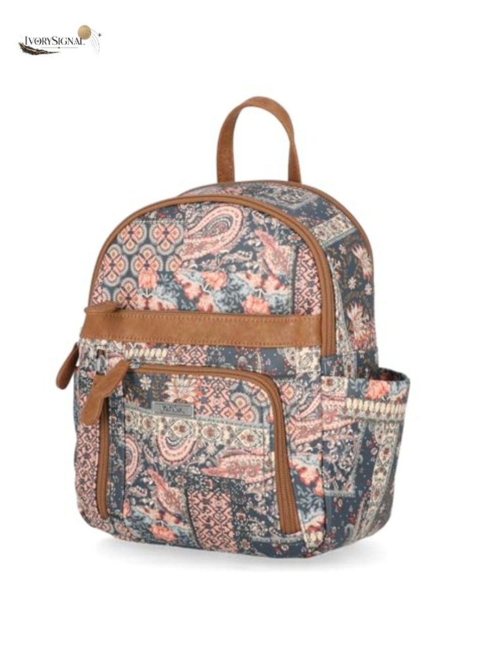 Vegan Leather Multi-Pocket Zip Backpack